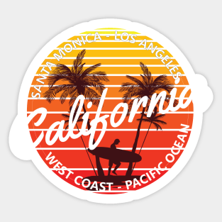 Santa monica Beach los angeles california west coast pacific ocean Sticker